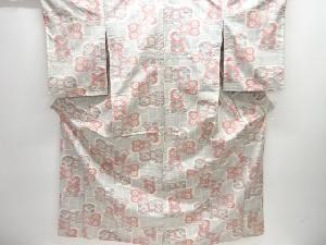 花模様織り出し十日町紬着物